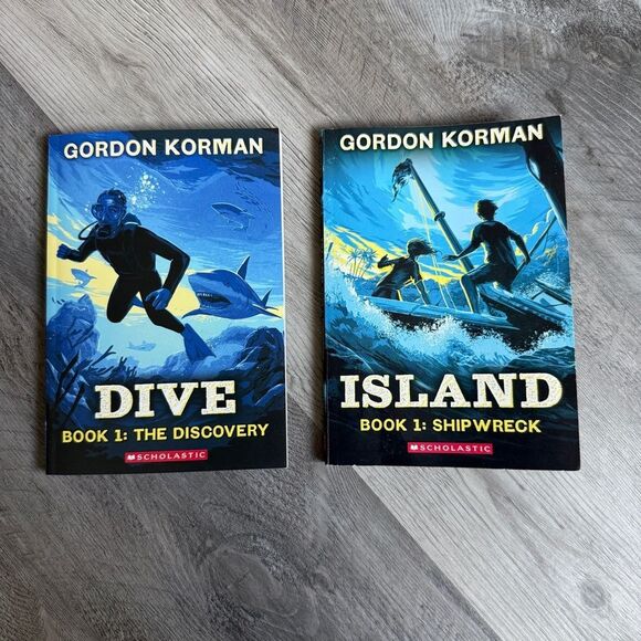 Gordon Korman Book Set 2 Dive Island Scholastic Young Reader - Picture 2 of 5